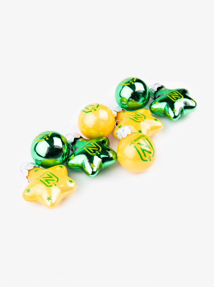 Boules de Noël Logo FC Nantes (Lot de 8)