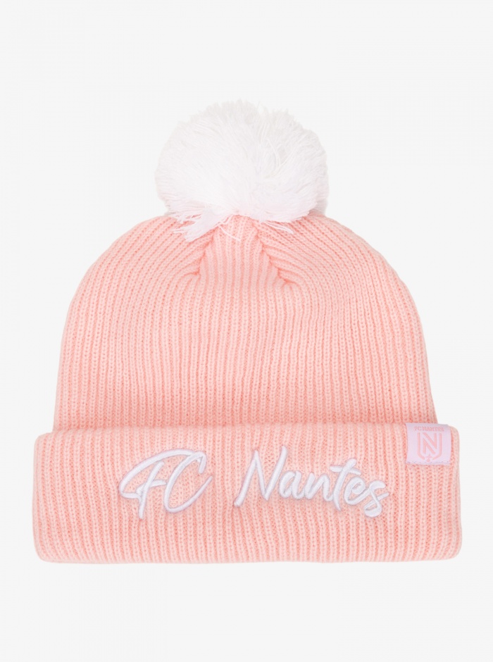 Bonnet Pompon Rose Femme