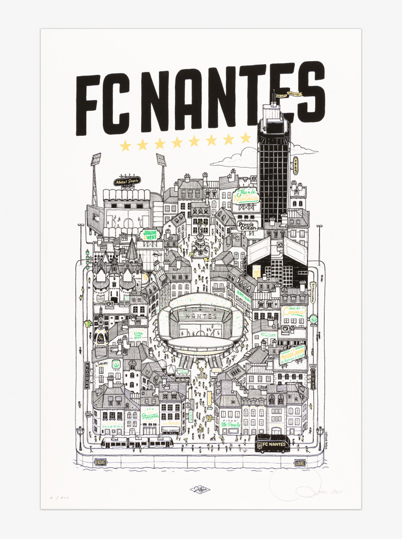 Illustration FC Nantes x Docteur Paper - Edition Limitée Dorée