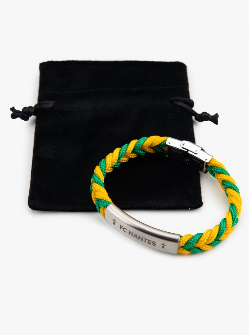 Bracelet Tressé Bicolore Plaque FC Nantes 24/25