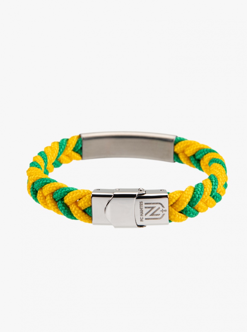 Bracelet Tressé Bicolore Plaque FC Nantes 24/25
