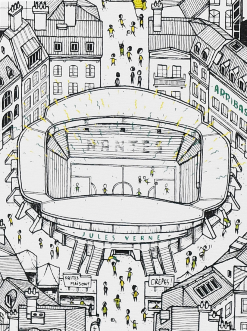 Illustration FC Nantes x Docteur Paper