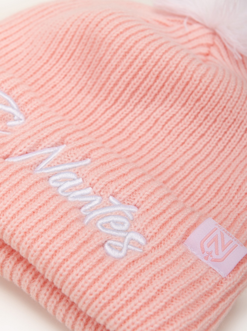 Bonnet Pompon Rose Femme