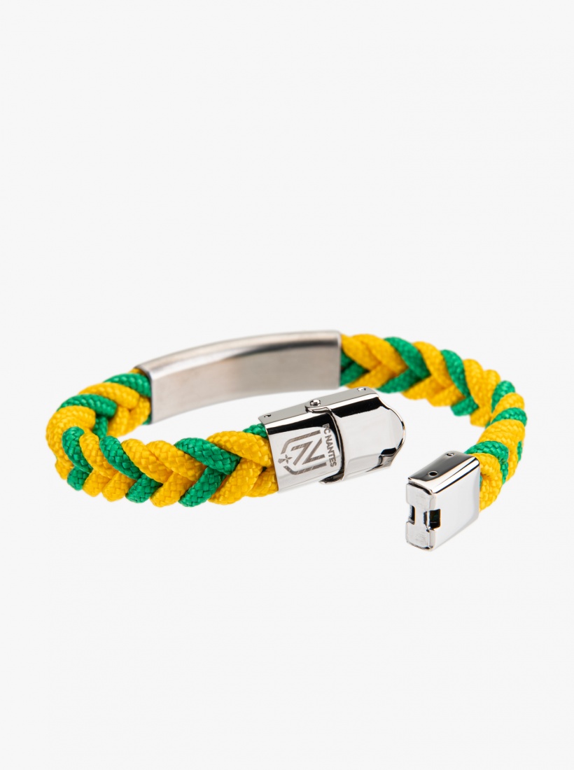 Bracelet Tressé Bicolore Plaque FC Nantes 24/25