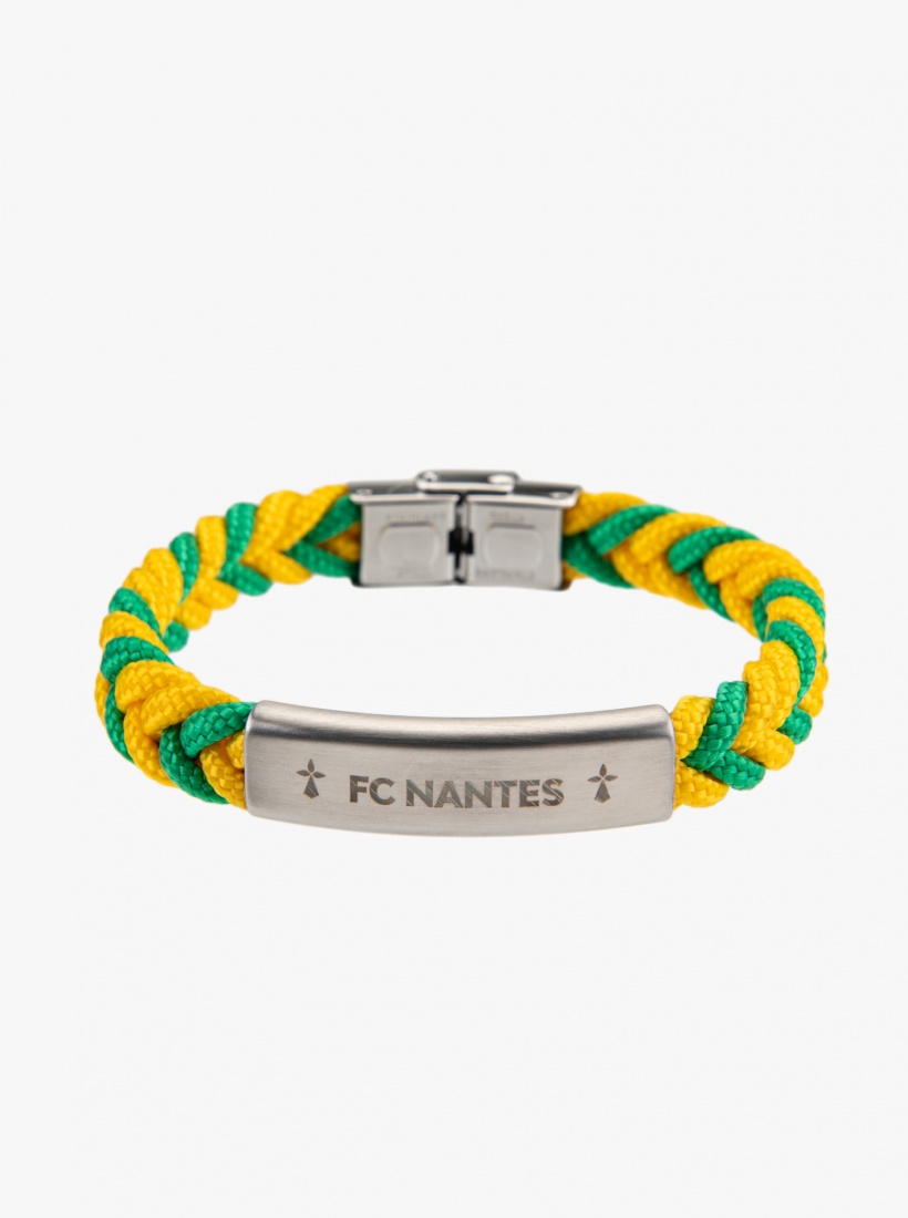 Bracelet Tressé Bicolore Plaque FC Nantes 24/25